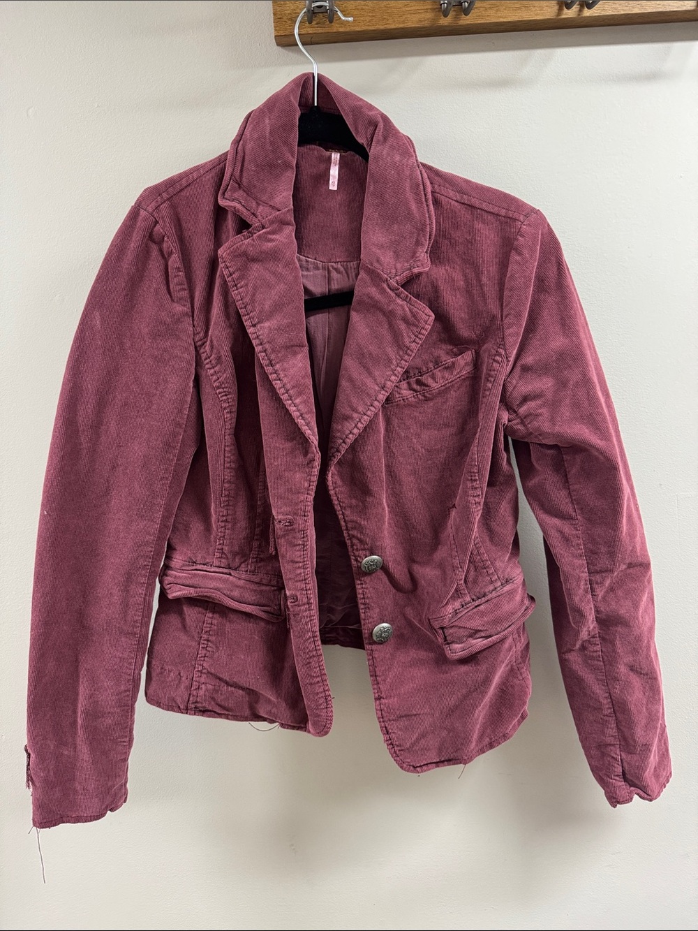 Women's Corduroy Blazer Jacket in Dusty Rose